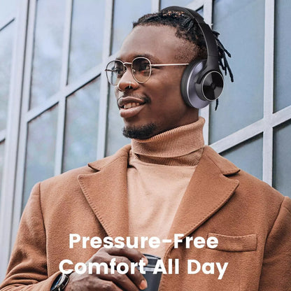 OneOdio A-Series Active Noise Cancelling Wireless Headphones – Over-Ear Comfort | Bluetooth 5.0 - Built-in Microphone, Type C Charging & Carry Case