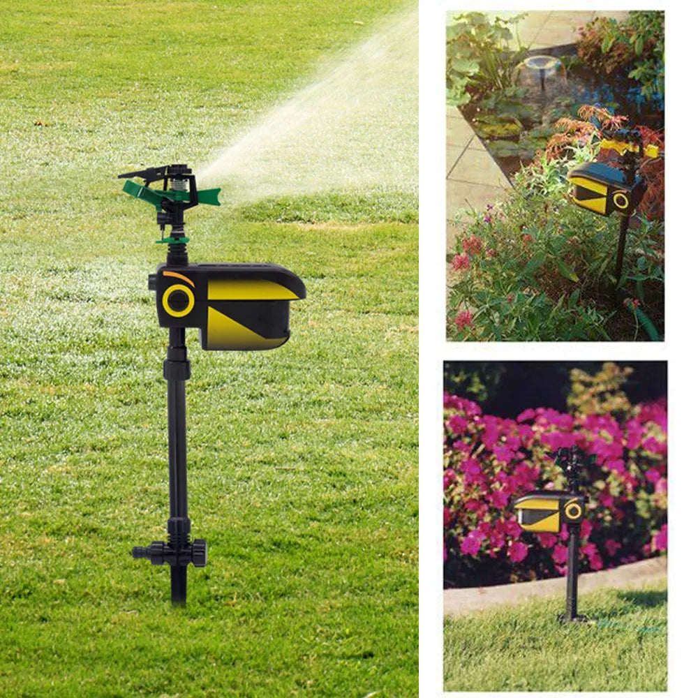 Motion Activated Deer Repellent Sprinkler - Solar Powered Animal Deterrent for Gardens & Lawns